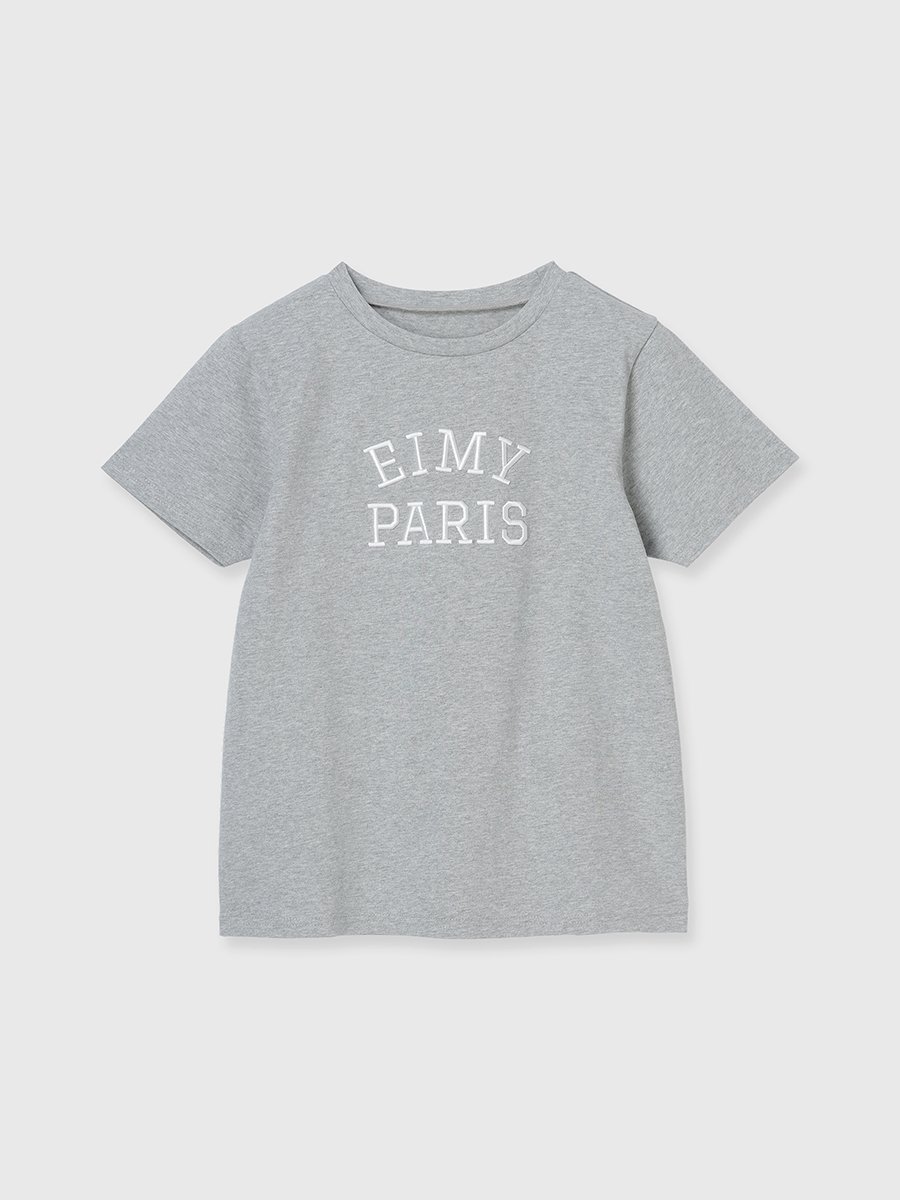 【エイミーイストワール/eimy istoire】のEIMY PARIS Tシャツ インテリア・キッズ・メンズ・レディースファッション・服の通販 founy(ファニー) 　ファッション　Fashion　レディースファッション　WOMEN　トップス・カットソー　Tops/Tshirt　シャツ/ブラウス　Shirts/Blouses　ロング / Tシャツ　T-Shirts　カーディガン　Cardigan　シンプル　Simple　ジャケット　Jacket　スニーカー　Sneakers　デニム　Denim　フェミニン　Feminine　フレンチ　French　フロント　Front　リラックス　Relax　エレガント 上品　Elegant　GREY|ID: prp329100004354629 ipo3291000000030414543