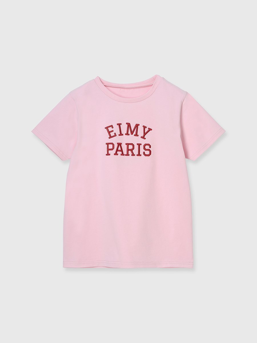 【エイミーイストワール/eimy istoire】のEIMY PARIS Tシャツ インテリア・キッズ・メンズ・レディースファッション・服の通販 founy(ファニー) 　ファッション　Fashion　レディースファッション　WOMEN　トップス・カットソー　Tops/Tshirt　シャツ/ブラウス　Shirts/Blouses　ロング / Tシャツ　T-Shirts　カーディガン　Cardigan　シンプル　Simple　ジャケット　Jacket　スニーカー　Sneakers　デニム　Denim　フェミニン　Feminine　フレンチ　French　フロント　Front　リラックス　Relax　エレガント 上品　Elegant　PINK|ID: prp329100004354629 ipo3291000000030414545