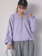 【エヘカソポ/ehka sopo】のハーフジップショート丈パーカー 人気、トレンドファッション・服の通販 founy(ファニー) ファッション Fashion レディースファッション WOMEN トップス・カットソー Tops/Tshirt パーカ Sweats ショート Short スポーティ Sporty パーカー Hoodie リラックス Relax ワンポイント One Point thumbnail ラベンダー|ID: prp329100004354956 ipo3291000000030418700