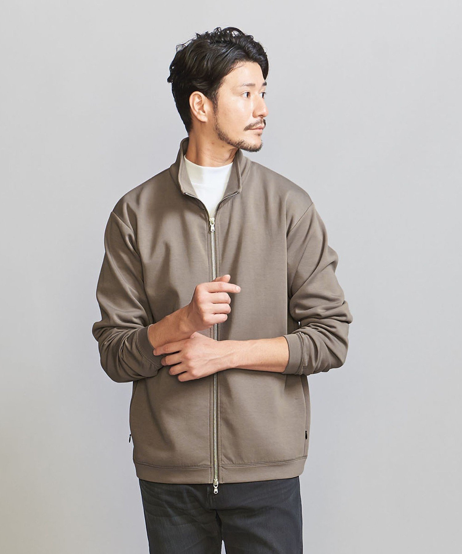 【ビューティ&ユース ユナイテッドアローズ/BEAUTY&YOUTH / UNITED ARROWS / MEN】の【WEB限定 WARDROBE SMART】ダブルニット スタンド ジップブルゾン/セットアップ対応 インテリア・キッズ・メンズ・レディースファッション・服の通販 founy(ファニー) 　ファッション　Fashion　メンズファッション　MEN　セットアップ　Setup/Men　カーディガン　Cardigan　ジャージ　Jersey　スウェット　Sweat　スタンド　Stand　スポーティ　Sporty　スマート　Smart　スラックス　Slacks　セットアップ　Set Up　ダブル　Double　トレーナー　Trainer　パーカー　Hoodie　ファブリック　Fabric　フラット　Flat　ブルゾン　Blouson　ポケット　Pocket　リラックス　Relax　エレガント 上品　Elegant　OLIVE|ID: prp329100004356474 ipo3291000000030510480