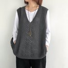 【ミニミニストア/miniministore】のニットベスト レディース ニットジレ秋冬 ダークグレー|ID: prp329100004356693 ipo3291000000030445438