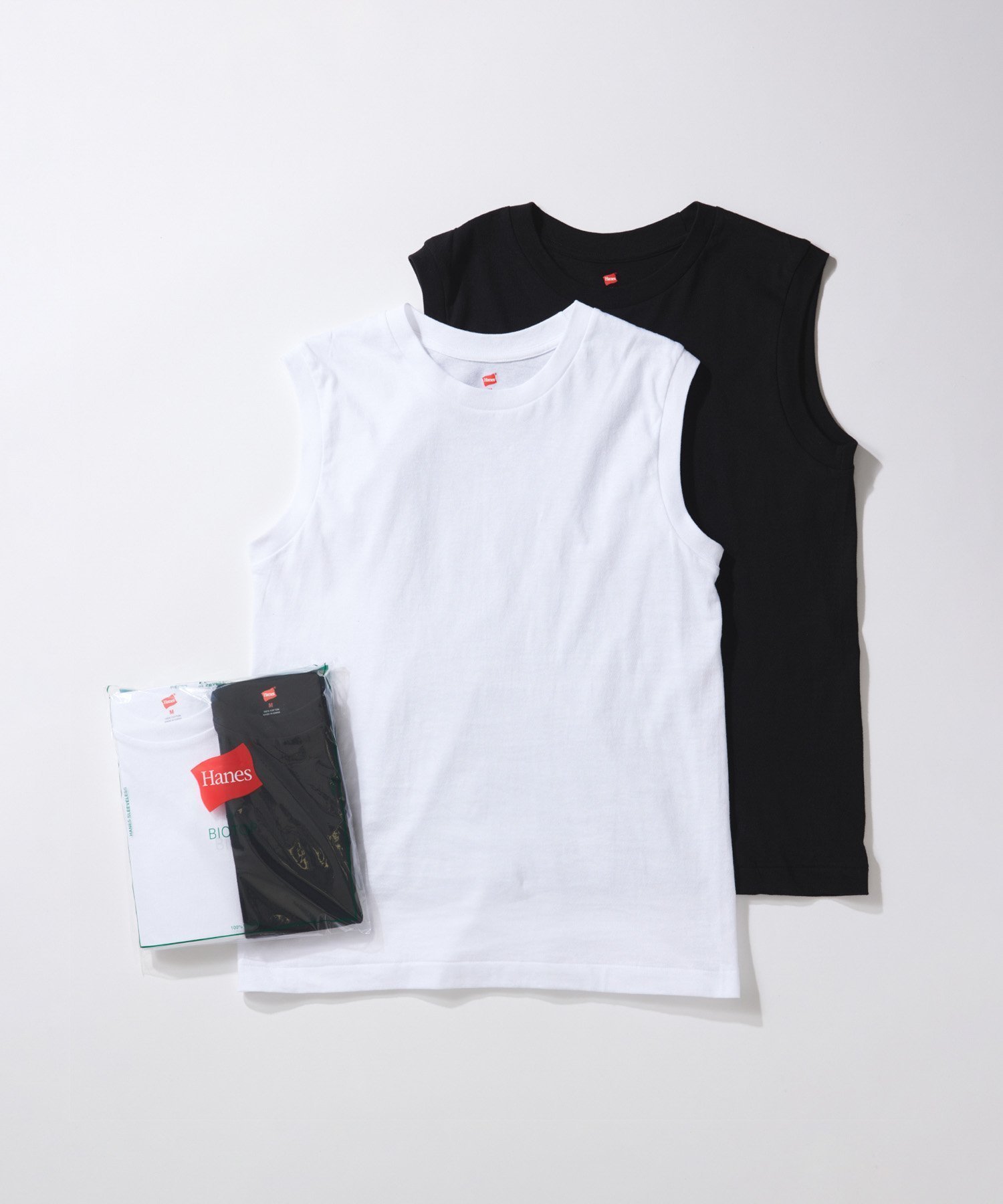 【アダム エ ロペ/ADAM ET ROPE'】の【Hanes for BIOTOP】Sleeveless T-Shirts 人気、トレンドファッション・服の通販 founy(ファニー) 　ファッション　Fashion　レディースファッション　WOMEN　トップス・カットソー　Tops/Tshirt　シャツ/ブラウス　Shirts/Blouses　ロング / Tシャツ　T-Shirts　アンダー　Under　インナー　Inner　カットソー　Cut And Sew　シンプル　Simple　スリーブ　Sleeve　ノースリーブ　No Sleeve　パターン　Pattern　ベーシック　Basic　ヴィンテージ　Vintage　人気　Popularity　別注　Special Order　 other-1|ID: prp329100004357694 ipo3291000000030455396