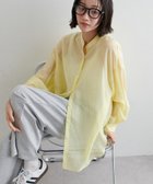 【ディスコート/Discoat】の【リバイバル】シアーバンドカラーシャツ《WEB限定カラーあり》 人気、トレンドファッション・服の通販 founy(ファニー) ファッション Fashion レディースファッション Fashion for Women トップス・カットソー Cut & Sew Tops シャツ・ブラウス・オフィスカジュアル Elegant Blouses & Button-Ups おすすめ Recommended / Our Picks キャミソール Camisole, Spaghetti Strap Top 夏 Summer 春 Spring S/S・春夏 SS, Spring/Summer, Warm Season thumbnail イエロー|ID: prp329100004357746 ipo3291000000034285620