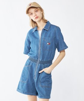 【トミーヒルフィガー/TOMMY HILFIGER】のTJW LT DENIM PLAYSUIT 人気、トレンドファッション・服の通販 founy(ファニー) ファッション Fashion レディースファッション WOMEN アメリカン American クラシック Classic コンビネゾン Combinaison ゴルフ Golf シャーリング Shirring ショート Short スリーブ Sleeve デニム Denim フロント Front ボトム Bottom ポケット Pocket モダン Modern 人気 Popularity |ID:prp329100004358084