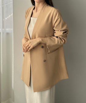 【ジュノア/JUNOAH】のlouere ノーカラージャケット 人気、トレンドファッション・服の通販 founy(ファニー) ファッション Fashion レディースファッション WOMEN アウター Coat Outerwear ジャケット Jackets ノーカラージャケット No Collar Leather Jackets ジャケット Jacket |ID:prp329100004358891