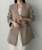 【ジュノア/JUNOAH】のlouere ノーカラージャケット 人気、トレンドファッション・服の通販 founy(ファニー) ファッション Fashion レディースファッション WOMEN アウター Coat Outerwear ジャケット Jackets ノーカラージャケット No Collar Leather Jackets ジャケット Jacket thumbnail グレージュ|ID: prp329100004358891 ipo3291000000030466929