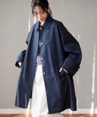 【コーエン/COEN】のコットンリネンスクエアステンカラーコート NAVY|ID:prp329100004359011