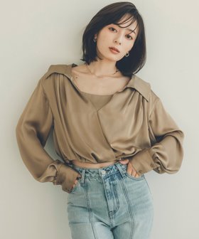 【アニュアンス/anuans】のキャミレイヤードカシュクールブラウス 人気、トレンドファッション・服の通販 founy(ファニー) ファッション Fashion レディースファッション WOMEN トップス・カットソー Tops/Tshirt キャミソール / ノースリーブ No Sleeves シャツ/ブラウス Shirts/Blouses キャミソール Camisole シルク Silk ドレープ Drape |ID:prp329100004359082