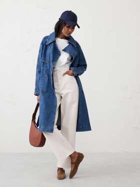 【バナナリパブリック ファクトリーストア/BANANA REPUBLIC FACTORY STORE】のBANANA REPUBLIC FACTORY STORE DENIM TRENCH COAT 人気、トレンドファッション・服の通販 founy(ファニー) ファッション Fashion レディースファッション WOMEN アウター Coat Outerwear コート Coats トレンチコート Trench Coats デニム Denim 定番 Standard 春 Spring |ID:prp329100004360354