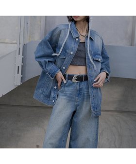 【ページボーイ/PAGEBOY】のバックベルトデニムジャケット 人気、トレンドファッション・服の通販 founy(ファニー) ファッション Fashion レディースファッション WOMEN アウター Coat Outerwear ジャケット Jackets デニムジャケット Denim Jackets ベルト Belts フロント Front ポケット Pocket ヴィンテージ Vintage |ID:prp329100004361759