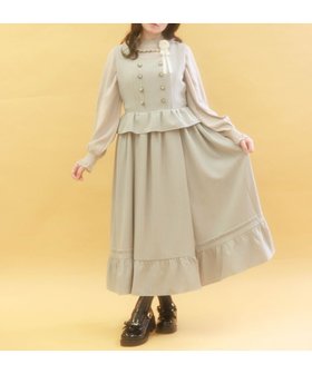 【アクシーズファム/axes femme】のW釦ペプラムドッキングジャンスカ 人気、トレンドファッション・服の通販 founy(ファニー) ファッション Fashion レディースファッション WOMEN おすすめ Recommend リボン Ribbon |ID:prp329100004361884