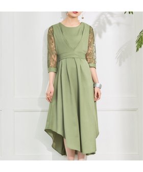 【ドレス/DRESS+】のパーティードレス 2way レース レース袖 人気、トレンドファッション・服の通販 founy(ファニー) ファッション Fashion レディースファッション WOMEN トップス・カットソー Tops/Tshirt ワンピース Dress ドレス Party Dresses エレガント 上品 Elegant シフォン Chiffon ドッキング Docking ドレス Dress フォーマル Formal プリーツ Pleats ミモレ Mimore リボン Ribbon レース Race 楽ちん Easy |ID:prp329100004363297