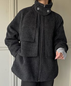 【ジュノア/JUNOAH】のフロントジップシャギーミドルコート 人気、トレンドファッション・服の通販 founy(ファニー) ファッション Fashion レディースファッション WOMEN アウター Coat Outerwear コート Coats |ID:prp329100004363551