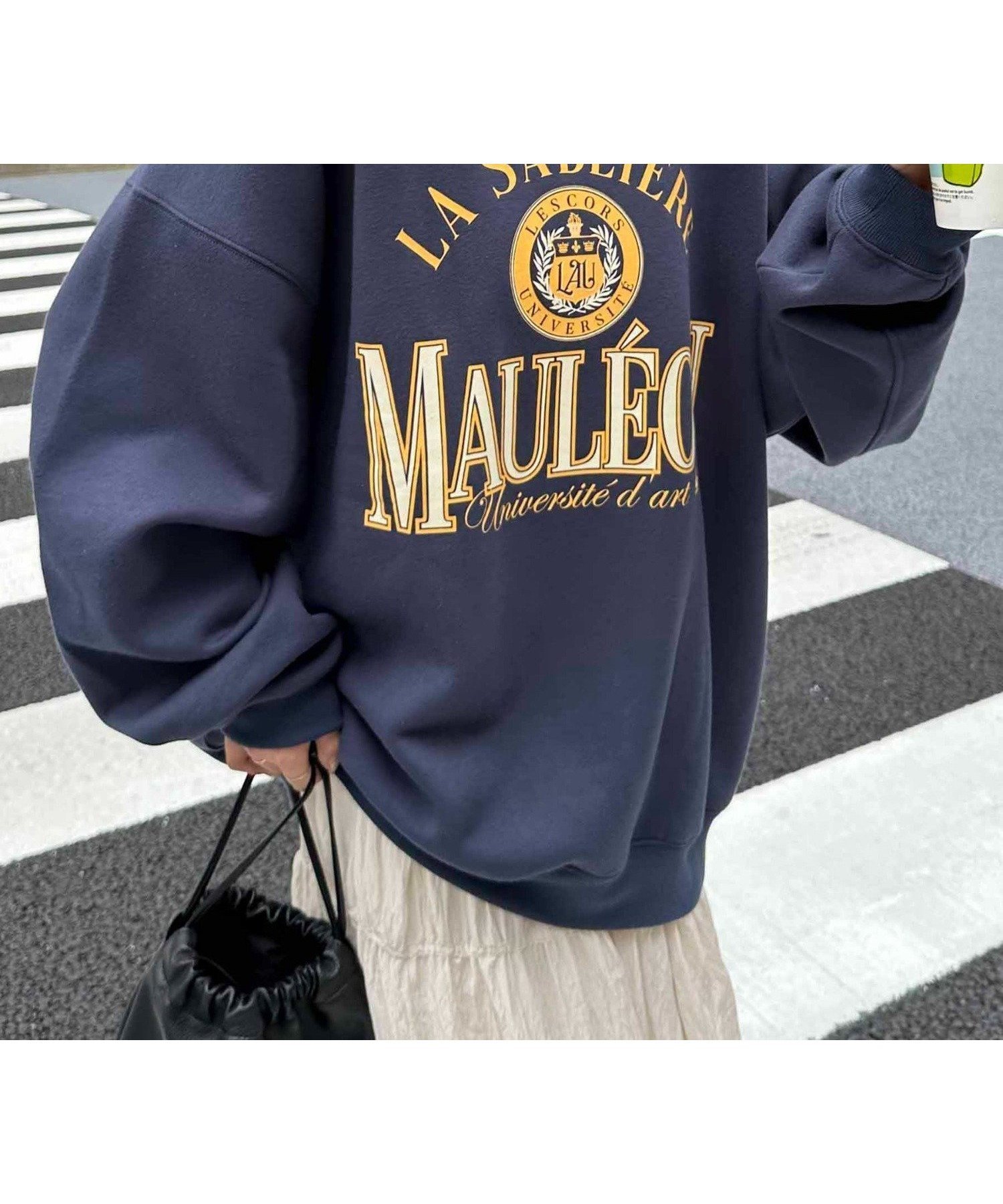 【ディスコート/Discoat】のWEB限定MAULEONカレッジロゴスウェット インテリア・キッズ・メンズ・レディースファッション・服の通販 founy(ファニー) 　ファッション　Fashion　レディースファッション　WOMEN　トップス・カットソー　Tops/Tshirt　パーカ　Sweats　スウェット　Sweat　おすすめ　Recommend　スウェット　Sweat　スリーブ　Sleeve　ダウン　Down　ビッグ　Big　人気　Popularity　定番　Standard　春　Spring　秋　Autumn/Fall　ネイビー|ID: prp329100004363824 ipo3291000000030515954