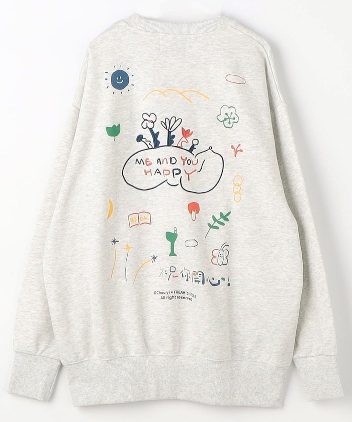 【フリークスストア/FREAK'S STORE】のME AND YOU HAPPY クルースウェット 24AW インテリア・キッズ・メンズ・レディースファッション・服の通販 founy(ファニー) 　ファッション　Fashion　レディースファッション　WOMEN　トップス・カットソー　Tops/Tshirt　パーカ　Sweats　スウェット　Sweat　2024年　2024　2024-2025秋冬・A/W　Aw/Autumn/Winter/Fw/Fall/2024-2025　冬　Winter　カラフル　Colorful　スウェット　Sweat　スペシャル　Special　フロント　Front　プリント　Print　ロング　Long　A/W・秋冬　Aw・Autumn/Winter・Fw・Fall-Winter　グレー|ID: prp329100004363881 ipo3291000000030516640