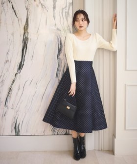 【プロポーション ボディドレッシング/PROPORTION BODY DRESSING】のドットジャガードスカート 人気、トレンドファッション・服の通販 founy(ファニー) ファッション Fashion レディースファッション WOMEN スカート Skirt クリスマス X'mas Christmas Xmas ドット Dot 年末 The End Of The Year |ID:prp329100004364118