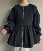 【ジュノア/JUNOAH】のノーカラーペプラムジップブルゾン 人気、トレンドファッション・服の通販 founy(ファニー) ファッション Fashion レディースファッション WOMEN アウター Coat Outerwear ブルゾン Blouson/Jackets カフス Cuffs thumbnail ダークネイビー|ID: prp329100004364536 ipo3291000000030523381