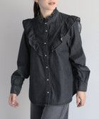 【セポ/cepo】のデニムフリルブラウス 人気、トレンドファッション・服の通販 founy(ファニー) ファッション Fashion レディースファッション WOMEN トップス・カットソー Tops/Tshirt シャツ/ブラウス Shirts/Blouses おすすめ Recommend デニム Denim バランス Balance フェミニン Feminine フリル Frills ボトム Bottom 定番 Standard 春 Spring thumbnail BLK|ID: prp329100004365106 ipo3291000000030527741