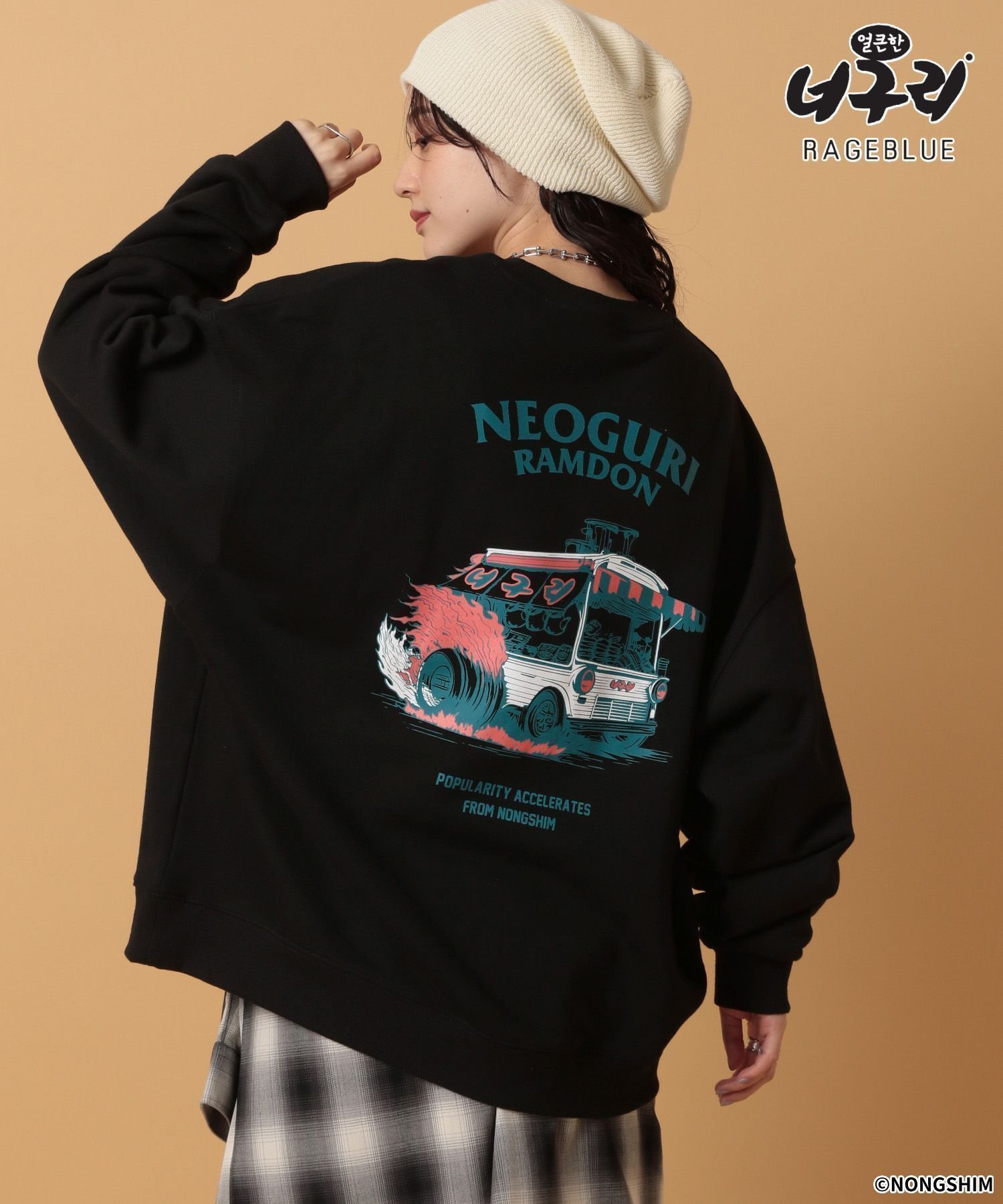 【レイジブルー/RAGEBLUE】の【NEOGURI/ノグリ】コラボ/プリントオーバーサイズスウェット インテリア・キッズ・メンズ・レディースファッション・服の通販 founy(ファニー) 　ファッション　Fashion　レディースファッション　WOMEN　トップス・カットソー　Tops/Tshirt　パーカ　Sweats　スウェット　Sweat　インナー　Inner　カーゴパンツ　Cargo Pants　キャラクター　Character　コラボ　Collaboration　スウェット　Sweat　デニム　Denim　トレンド　Trend　人気　Popularity　フロント　Front　プリント　Print　モチーフ　Motif　おすすめ　Recommend　ブラック09|ID: prp329100004365183 ipo3291000000030528635