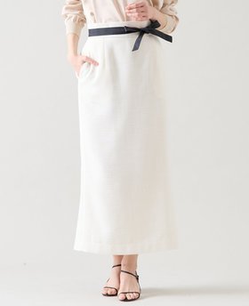 【ティアラ/Tiara】のミニリボン付ロングタイトスカート 人気、トレンドファッション・服の通販 founy(ファニー) ファッション Fashion レディースファッション WOMEN スカート Skirt タイトスカート Tight Skirt リネン Linen リボン Ribbon 吸水 Water Absorption |ID:prp329100004365290