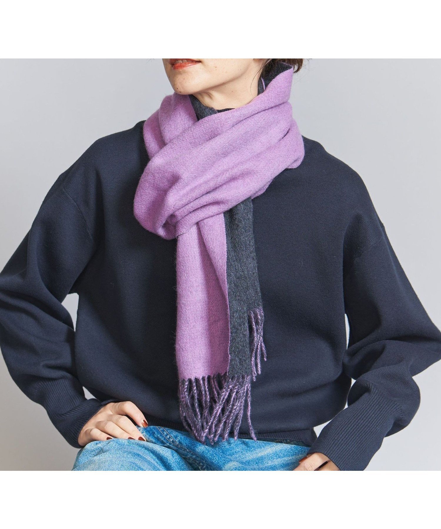 【ビューティ&ユース ユナイテッドアローズ/BEAUTY&YOUTH / UNITED ARROWS】の【別注】 Eds Cashmere カシミヤ リバーシブル マフラー インテリア・キッズ・メンズ・レディースファッション・服の通販 founy(ファニー) 　ファッション　Fashion　レディースファッション　WOMEN　マフラー　Mufflers　アクセサリー　Accessories　カシミヤ　Cashmere　シンプル　Simple　ジャケット　Jacket　スウェット　Sweat　ダウン　Down　別注　Special Order　マフラー　Scarf　リバーシブル　Reversible　ワンポイント　One Point　おすすめ　Recommend　ギフト プレゼント　Gift Present　LILAC|ID: prp329100004368451 ipo3291000000030675697