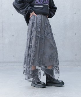 【ページボーイ/PAGEBOY】のチュールフラワースカート 人気、トレンドファッション・服の通販 founy(ファニー) ファッション Fashion レディースファッション WOMEN スカート Skirt インナー Inner シアー Sheer チュール Tulle デニム Denim トレンド Trend フラワー Flower ヘムライン Hemline ランダム Random 無地 Plain Color |ID:prp329100004368628