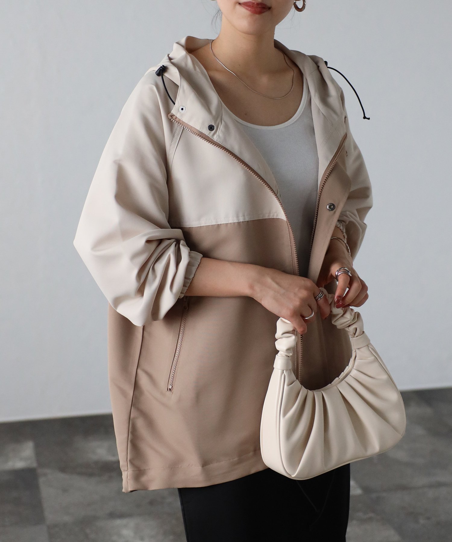 【その他のブランド/Other】のmitis/撥水加工マウンテンパーカー インテリア・キッズ・メンズ・レディースファッション・服の通販 founy(ファニー) 　ファッション　Fashion　レディースファッション　WOMEN　トップス・カットソー　Tops/Tshirt　パーカ　Sweats　ドローコード　Draw Cord　パーカー　Hoodie　アイボリー×ベージュ|ID: prp329100004368736 ipo3291000000030858926
