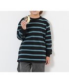 【デビロック/devirock / KIDS】のボーダー ビッグシルエット 袖リブ 長袖Tシャツ トップス 長袖Tシャツ ロンT 24AW 007-ブラック-ダスティブルー|ID: prp329100004368896 ipo3291000000031956757