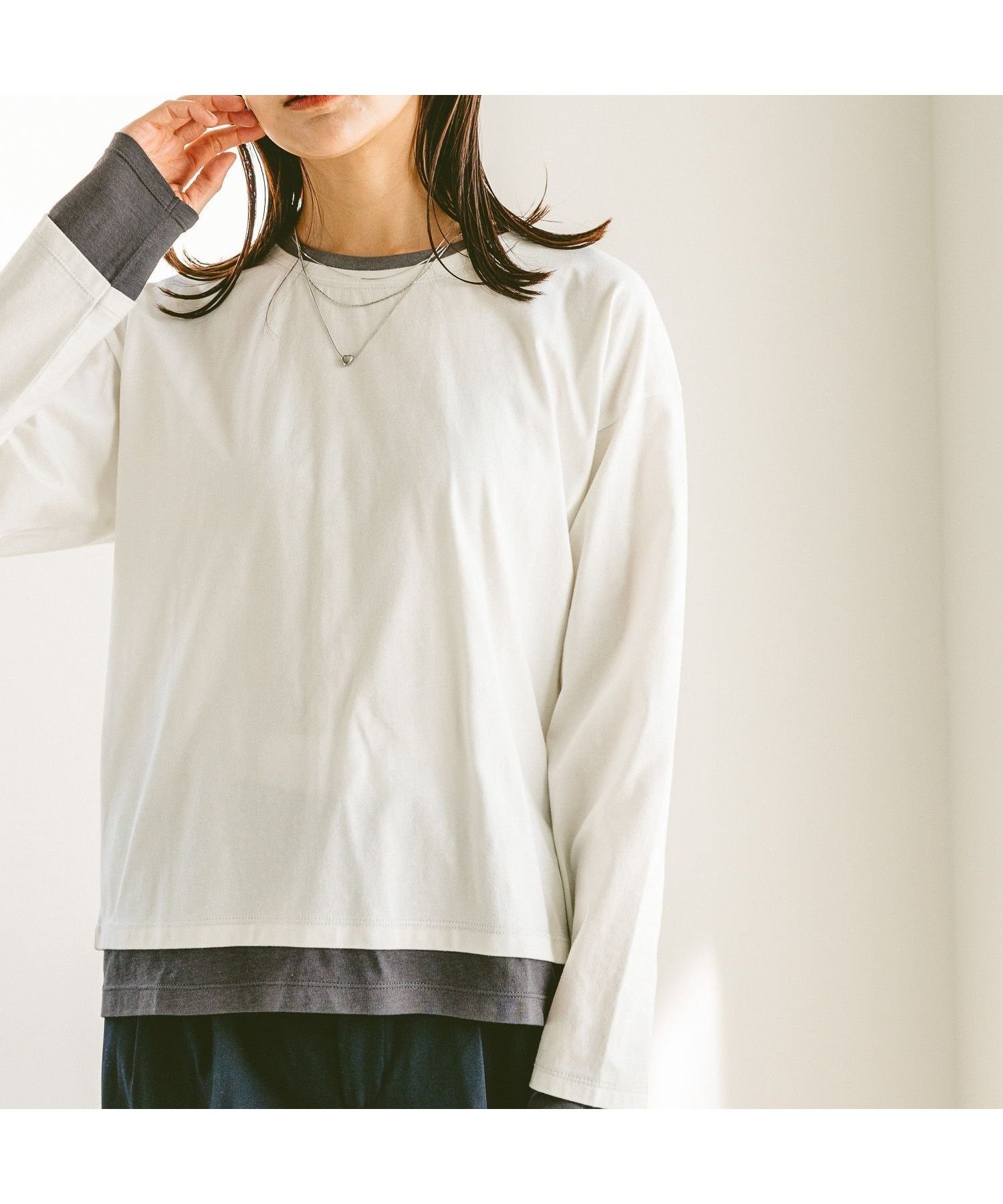 【グローバルワーク/GLOBAL WORK】のヘビロッTEEフェイクレイヤー長袖/286248 人気、トレンドファッション・服の通販 founy(ファニー) 　ファッション　Fashion　レディースファッション　WOMEN　トップス・カットソー　Tops/Tshirt　インナー　Inner　トレンド　Trend　ボーダー　Border　無地　Plain Color　長袖　Long Sleeve　 other-1|ID: prp329100004369121 ipo3291000000030598575