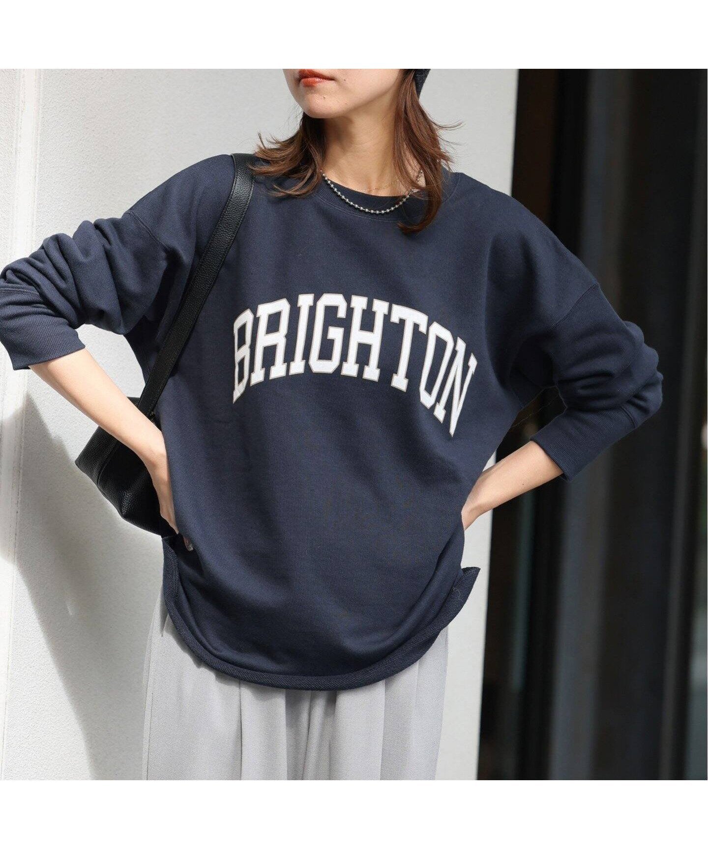 【ジャーナルスタンダード レリューム/JOURNAL STANDARD relume】のBRIGHTONロゴスウェット インテリア・キッズ・メンズ・レディースファッション・服の通販 founy(ファニー) 　ファッション　Fashion　レディースファッション　WOMEN　トップス・カットソー　Tops/Tshirt　パーカ　Sweats　スウェット　Sweat　2025年　2025　2025春夏・S/S　Ss,Spring/Summer,2025　ベーシック　Basic　ラウンド　Round　ネイビー|ID: prp329100004369194 ipo3291000000030543070