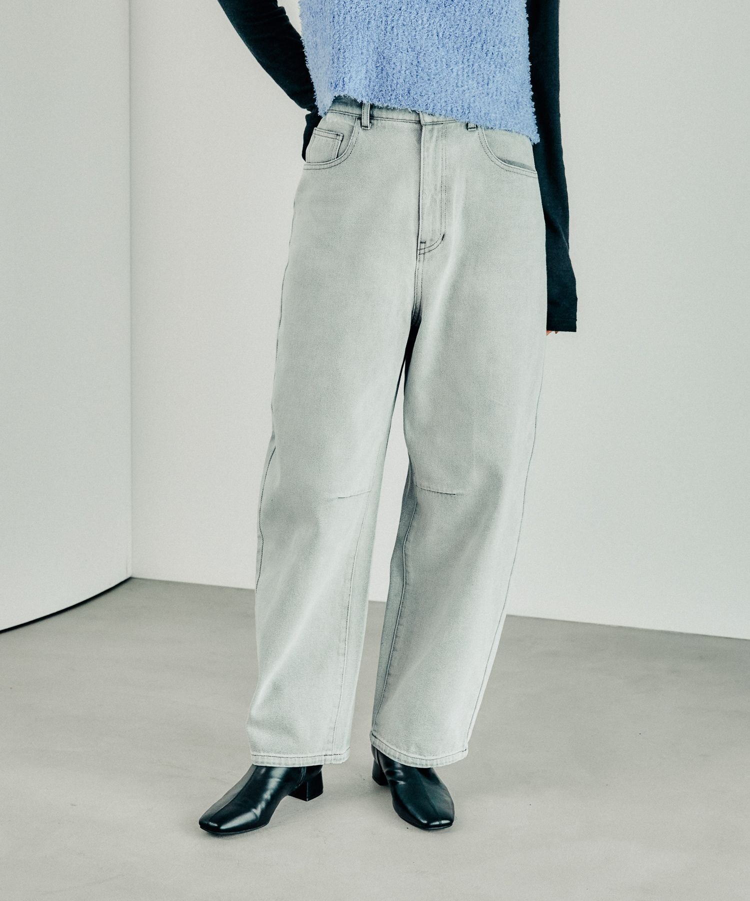 【レプシィム ローリーズファーム/LEPSIM LOWRYS FARM】のカーブデニムパンツ2 インテリア・キッズ・メンズ・レディースファッション・服の通販 founy(ファニー) 　ファッション　Fashion　レディースファッション　Ladies' Fashion Online　パンツ　Pants　デニムパンツ　Denim Pants　おすすめ　Recommend　カーディガン　Cardigan　ショート　Short　デニム　Denim　トレンド　Trend　ポケット　Pocket　ワイド　Wide　ライトグレー15|ID: prp329100004369213 ipo3291000000032693712