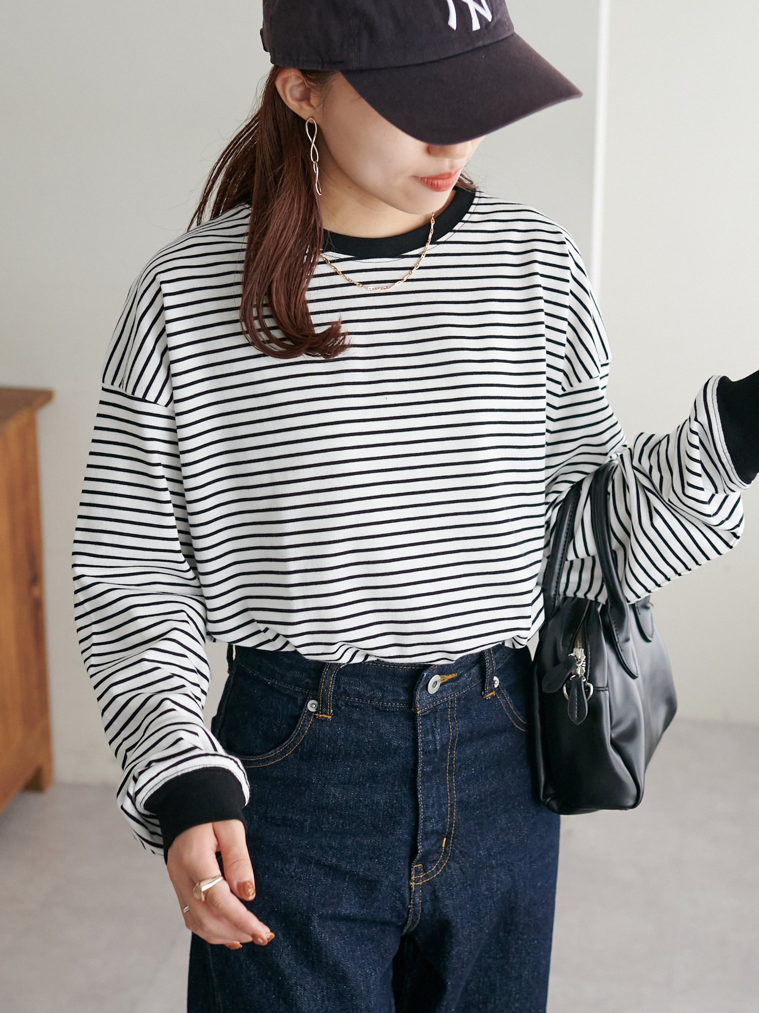 【ディスコート/Discoat】の《新色追加!/21色展開》ボーダービッグロングTシャツ【WEB限定】 インテリア・キッズ・メンズ・レディースファッション・服の通販 founy(ファニー) 　ファッション　Fashion　レディースファッション　Fashion for Women　トップス・カットソー　Cut & Sew Tops　シャツ・ブラウス・オフィスカジュアル　Elegant Blouses & Button-Ups　ロングTシャツ・Tシャツ　Longline T-Shirts & Tees　インナー　Innerwear　ボトム　Bottoms, Lower Wear　ボーダー　Border, Stripe　リラックス　Relax, Relaxed Fit　ロング　Long, Long-Length　冬　Winter / This Winter　無地　Plain, Solid Color　アイボリー|ID: prp329100004370431 ipo3291000000034638698