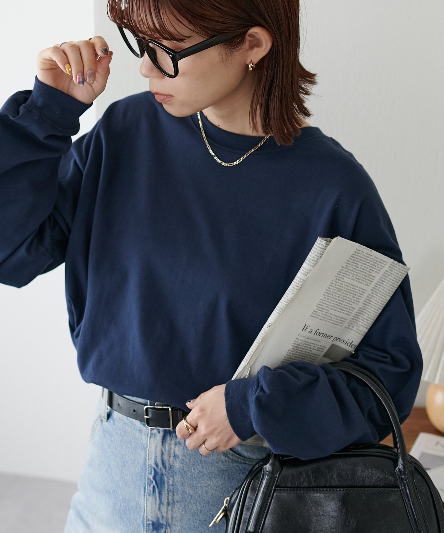 【ディスコート/Discoat】の《新色追加!/21色展開》ボーダービッグロングTシャツ【WEB限定】 インテリア・キッズ・メンズ・レディースファッション・服の通販 founy(ファニー) 　ファッション　Fashion　レディースファッション　Fashion for Women　トップス・カットソー　Cut & Sew Tops　シャツ・ブラウス・オフィスカジュアル　Elegant Blouses & Button-Ups　ロングTシャツ・Tシャツ　Longline T-Shirts & Tees　インナー　Innerwear　ボトム　Bottoms, Lower Wear　ボーダー　Border, Stripe　リラックス　Relax, Relaxed Fit　ロング　Long, Long-Length　冬　Winter / This Winter　無地　Plain, Solid Color　ミッドナイトブルー|ID: prp329100004370431 ipo3291000000034638705