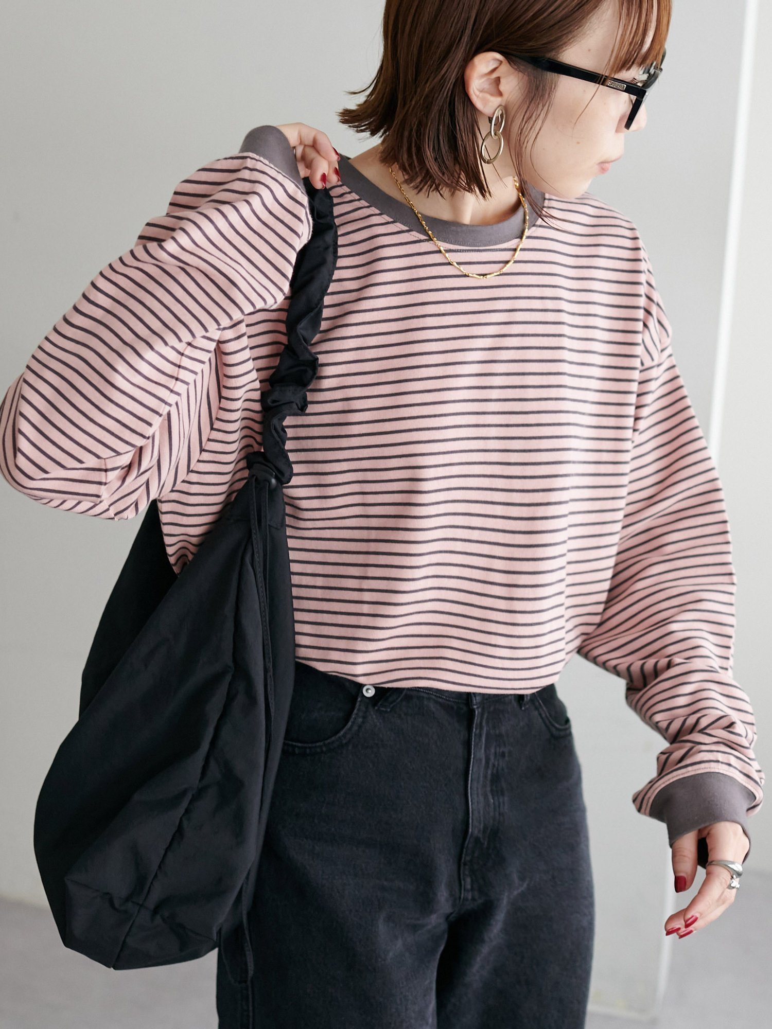 【ディスコート/Discoat】の《新色追加!/21色展開》ボーダービッグロングTシャツ【WEB限定】 インテリア・キッズ・メンズ・レディースファッション・服の通販 founy(ファニー) 　ファッション　Fashion　レディースファッション　Fashion for Women　トップス・カットソー　Cut & Sew Tops　シャツ・ブラウス・オフィスカジュアル　Elegant Blouses & Button-Ups　ロングTシャツ・Tシャツ　Longline T-Shirts & Tees　インナー　Innerwear　ボトム　Bottoms, Lower Wear　ボーダー　Border, Stripe　リラックス　Relax, Relaxed Fit　ロング　Long, Long-Length　冬　Winter / This Winter　無地　Plain, Solid Color　ピンク|ID: prp329100004370431 ipo3291000000034638707