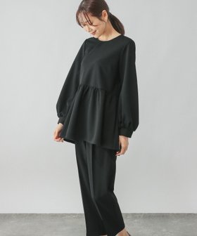 【グローバルワーク/GLOBAL WORK】のスゴラクストレッチカットブラウス*パンツセット/133621 人気、トレンドファッション・服の通販 founy(ファニー) ファッション Fashion レディースファッション WOMEN パンツ Pants ギャザー Gather ジョーゼット Georgette セットアップ Set Up パール Pearl ペプラム Peplum 楽ちん Easy |ID:prp329100004370846