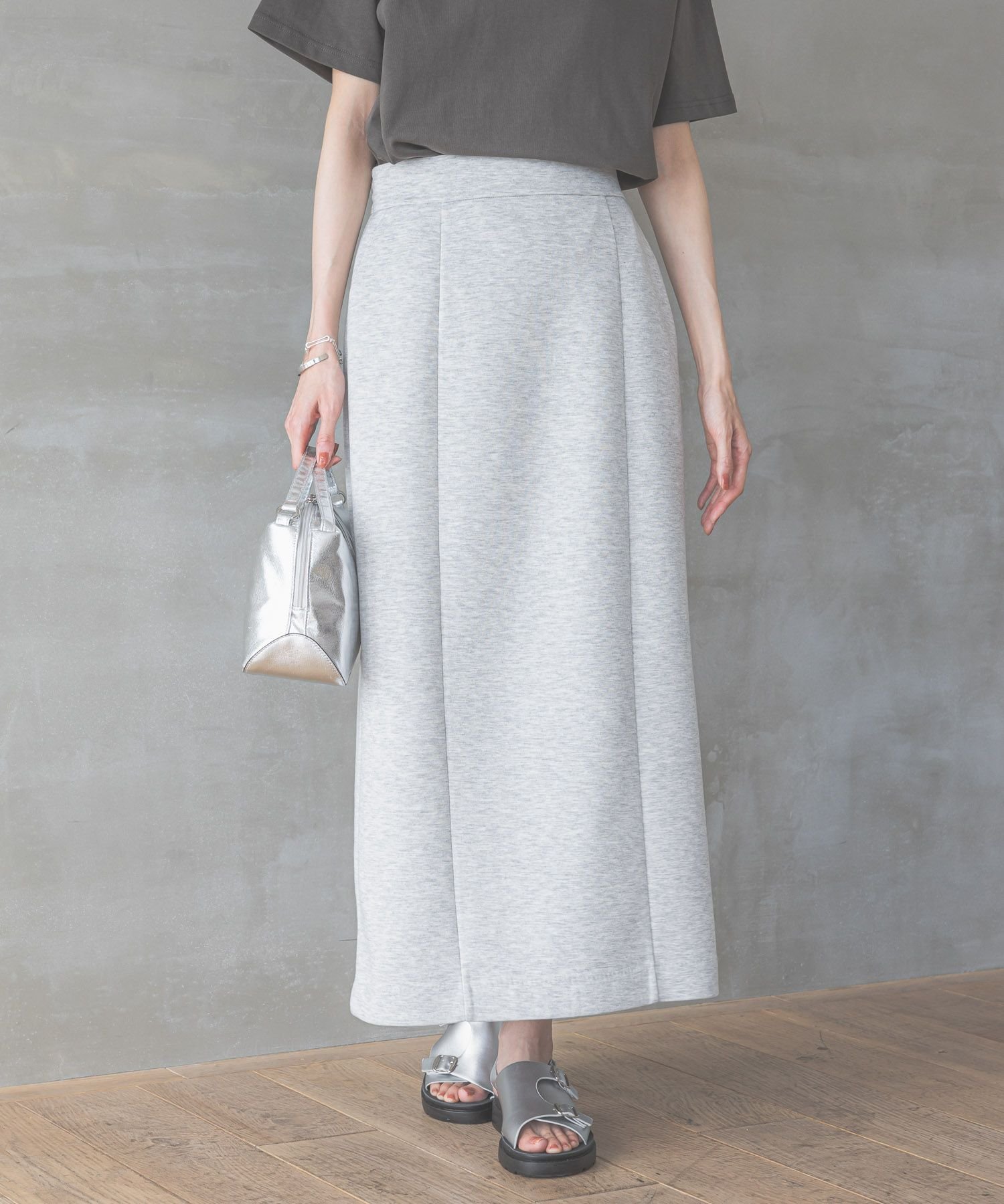【グローバルワーク/GLOBAL WORK】のライトクッションIラインスカート/147681 インテリア・キッズ・メンズ・レディースファッション・服の通販 founy(ファニー) 　ファッション　Fashion　レディースファッション　WOMEN　スカート　Skirt　クッション　Cushion　ジャケット　Jacket　スリット　Slit　パーカー　Hoodie　フロント　Front　エレガント 上品　Elegant　人気　Popularity　楽ちん　Easy　軽量　Lightweight　杢グレー15|ID: prp329100004371237 ipo3291000000032366829