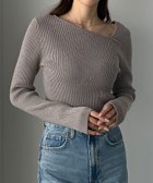 【ジュノア/JUNOAH】のLouere アシメネックリブニット 人気、トレンドファッション・服の通販 founy(ファニー) ファッション Fashion レディースファッション WOMEN トップス・カットソー Tops/Tshirt ニット Knit Tops thumbnail グレー|ID: prp329100004371474 ipo3291000000030962484