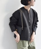 【シップス フォー ウィメン/SHIPS】のquaranciel 手洗い可能 ノーカラー ポケット ニット ジャケット ブラック|ID: prp329100004374026 ipo3291000000031918437