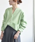 【シップス フォー ウィメン/SHIPS】のquaranciel 手洗い可能 ノーカラー ポケット ニット ジャケット ライトグリーン|ID: prp329100004374026 ipo3291000000031918442