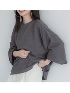 【コカ/COCA】の新色登場!エンボス加工バルーンスリーブクルーネックトップス Gray|ID:prp329100004374116