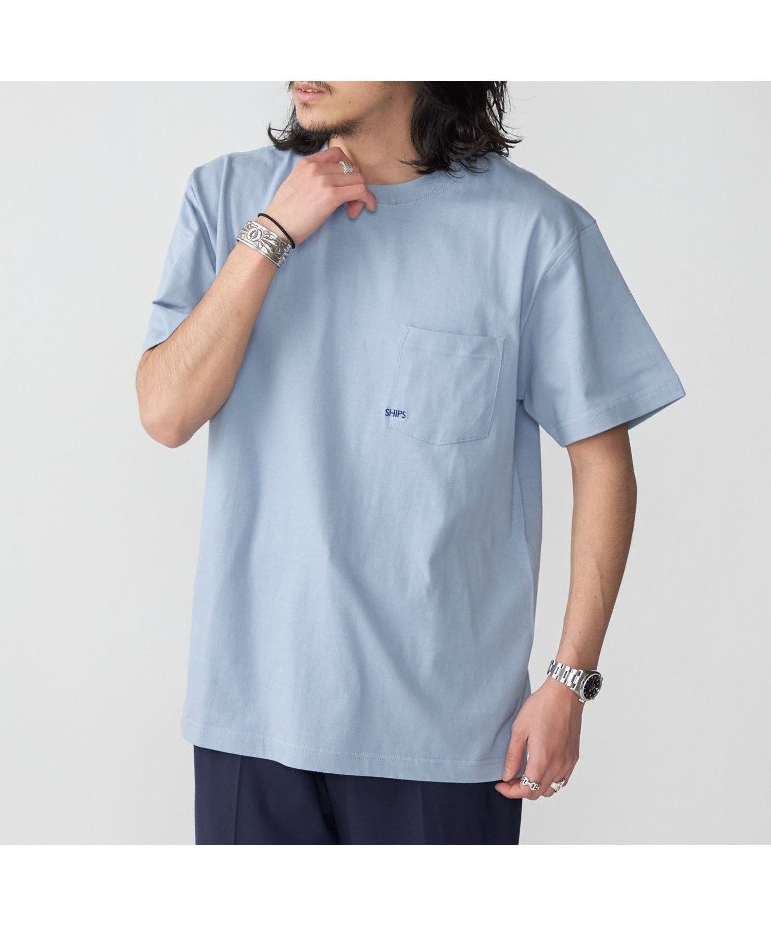 【シップス フォー ウィメン/SHIPS】の【WEB限定】SHIPS マイクロ SHIPSロゴ ポケット Tシャツ インテリア・キッズ・メンズ・レディースファッション・服の通販 founy(ファニー) 　ファッション　Fashion　レディースファッション　WOMEN　トップス・カットソー　Tops/Tshirt　シャツ/ブラウス　Shirts/Blouses　ロング / Tシャツ　T-Shirts　おすすめ　Recommend　クール　Cool　ポケット　Pocket　定番　Standard　ライトブルー|ID: prp329100004375126 ipo3291000000030947820