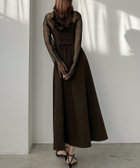 【ジュノア/JUNOAH】のバックレースアップフレアキャミワンピース ブラウン|ID: prp329100004376211 ipo3291000000031990713