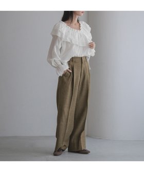 【ローリーズファーム/LOWRYS FARM】のアシメフリルギャザーブラウス 人気、トレンドファッション・服の通販 founy(ファニー) ファッション Fashion レディースファッション WOMEN トップス・カットソー Tops/Tshirt シャツ/ブラウス Shirts/Blouses おすすめ Recommend アシンメトリー Asymmetry オフショルダー Off Shoulder ショルダー Shoulder デニム Denim フリル Frills ボトム Bottom ワイド Wide ヴィンテージ Vintage |ID:prp329100004384243