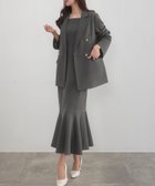 【ジュノア/JUNOAH】のCENEA 金ボタンテーラードジャケット(ゆったりシルエット)+キャミワンピース Bチャコール|ID: prp329100004385540 ipo3291000000031993196