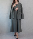 【ジュノア/JUNOAH】のCENEA 金ボタンテーラードジャケット(ゆったりシルエット)+キャミワンピース チャコール|ID: prp329100004385540 ipo3291000000031993210