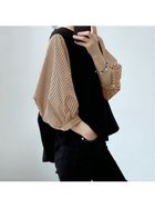 【ジュノア/JUNOAH】の5分袖ドッキングブラウス チェックブラウン|ID: prp329100004386176 ipo3291000000032284641