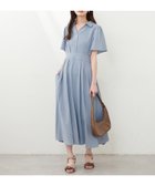 【ナチュラルクチュール/natural couture】のスキッパー衿フレア袖ワンピース サックスブルー|ID: prp329100004387251 ipo3291000000031952395