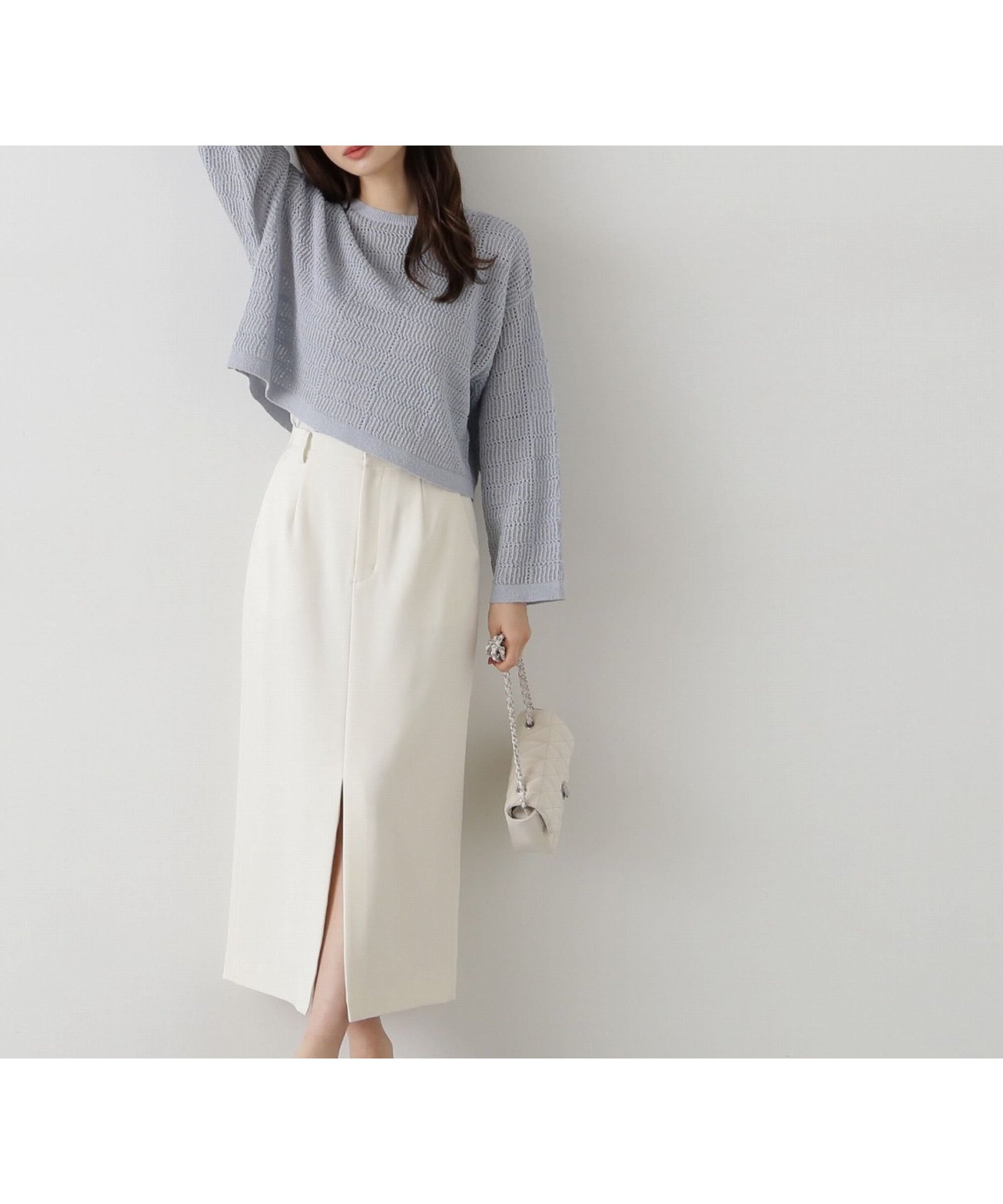 【プロポーション ボディドレッシング/PROPORTION BODY DRESSING】のナロースリットスカート インテリア・キッズ・メンズ・レディースファッション・服の通販 founy(ファニー) 　ファッション　Fashion　レディースファッション　WOMEN　スカート　Skirt　シンプル　Simple　スリット　Slit　ツイル　Twill　フロント　Front　エクリュ1|ID: prp329100004392605 ipo3291000000031749037