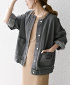 【シップス フォー ウィメン/SHIPS】のSHIPS any ノーカラー デニム ブルゾン SHIPS any DENIM ブラック|ID: prp329100004392880 ipo3291000000031839085