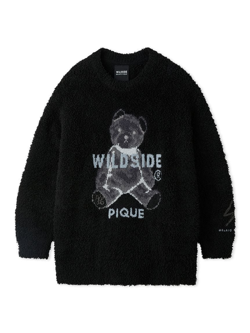 【ジェラート ピケ/gelato pique】の【WILDSIDE】【UNISEX】ジェラートベアジャガードプルオーバー インテリア・キッズ・メンズ・レディースファッション・服の通販 founy(ファニー) 　ファッション　Fashion　レディースファッション　WOMEN　トップス・カットソー　Tops/Tshirt　プルオーバー　Pullover　ユニセックス　Unisex　BLK[009]|ID: prp329100004395906 ipo3291000000030775843